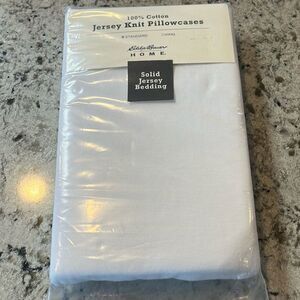 Eddie Bauer 100% Cotton Jersey Knit Pillowcases fits Standard size pillows NWT